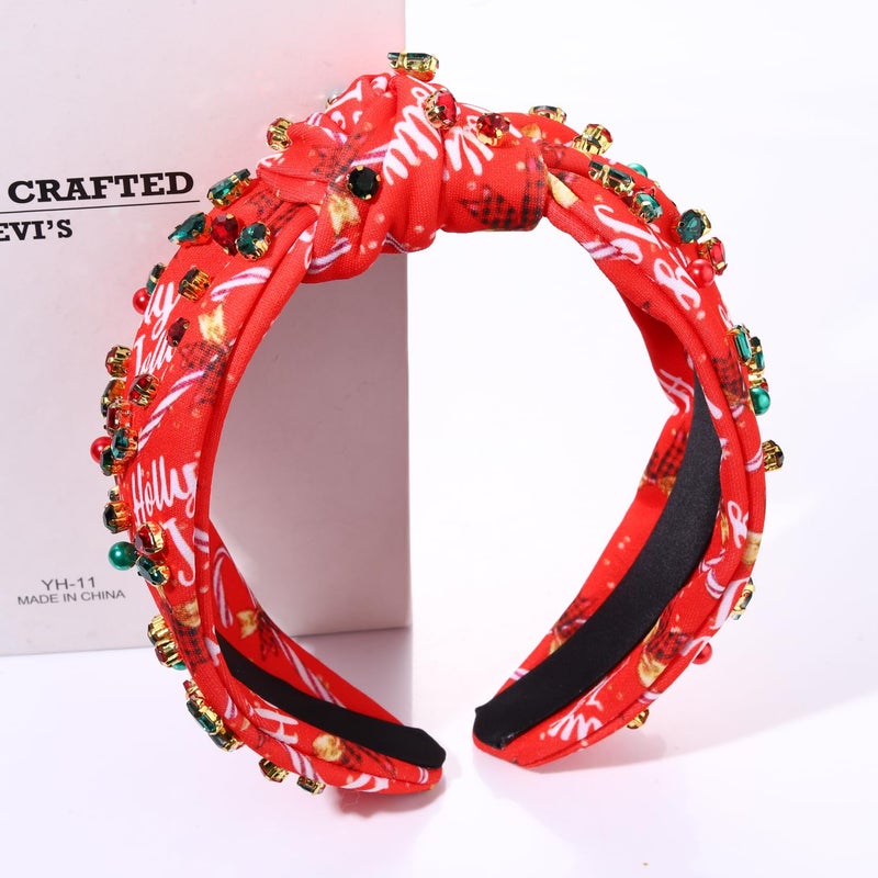 MOLOCH Christmas Headband for Women Christmas Tree Bow Snowflake Knotted Headband Jeweled Crystal Xmas Head Band Xmas Decorations Gifts - Image 2
